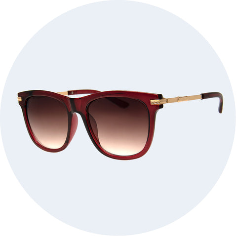 Burgundy Frame Square Shaped Sunglasses