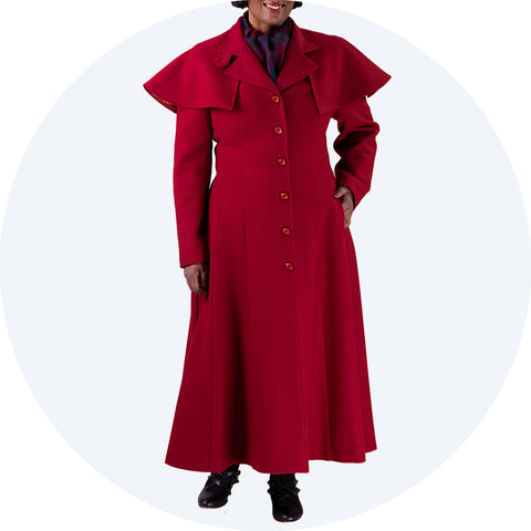 Long burgundy red coat