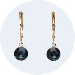 Blue Crystal Drop Earrings