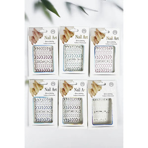 Curved and Rhinestone Nail Art Sticker - B7 Boutique 