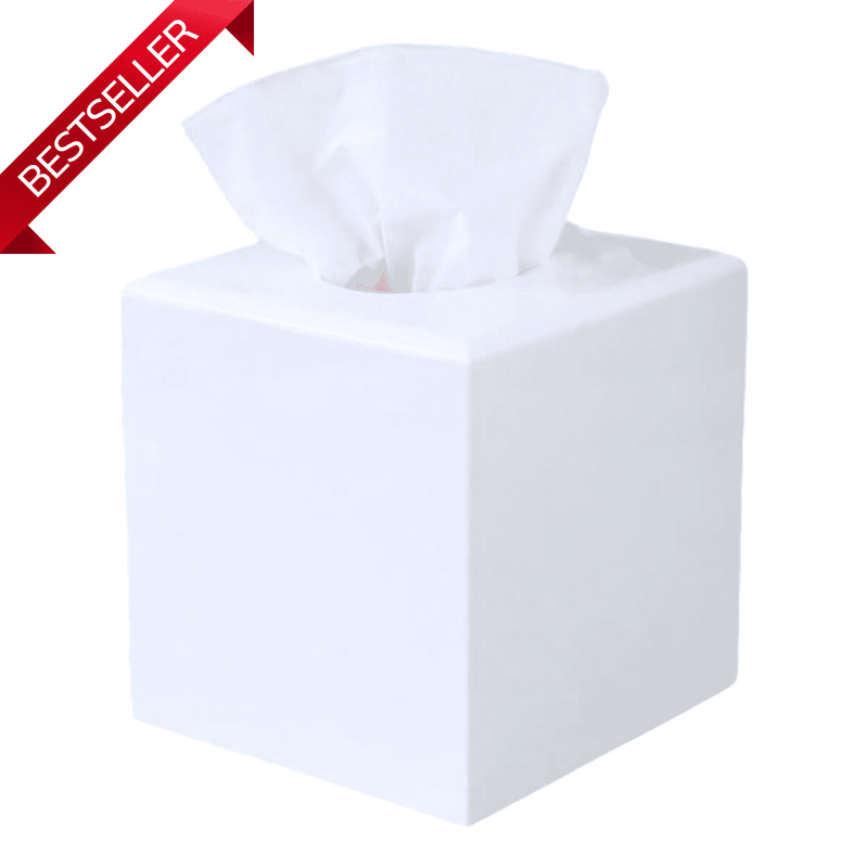 white lacquer tissue box