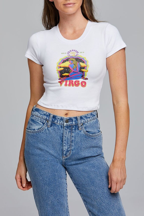 WRANGLER Womens Virgo Organic Cotton Baby Tee Shirt White | Elwood 101