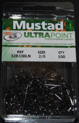 Mustad 32833NP-BN Ultra Point 90 Degree 2X Stron Jig Hooks - Size 1/0