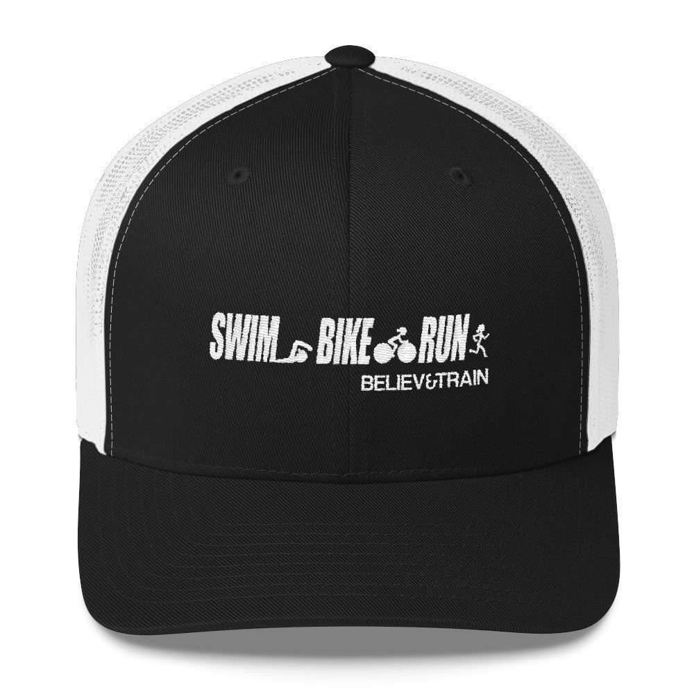 Download Swim Bike Run Trucker Cap (Women) - BELIEVE&TRAIN