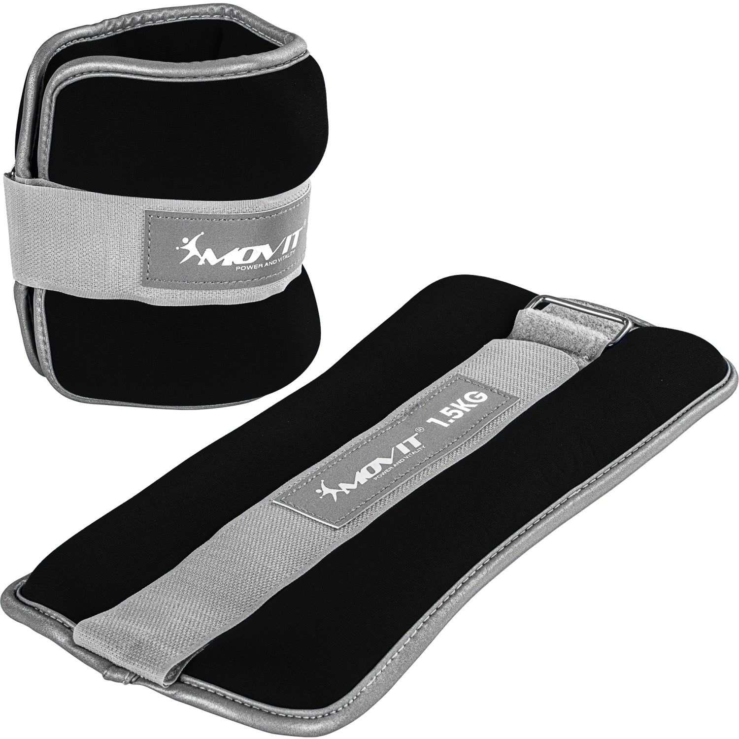 MOVIT® Neopreen gewichtsmanchetten 2x1,5 kg zwart reflex