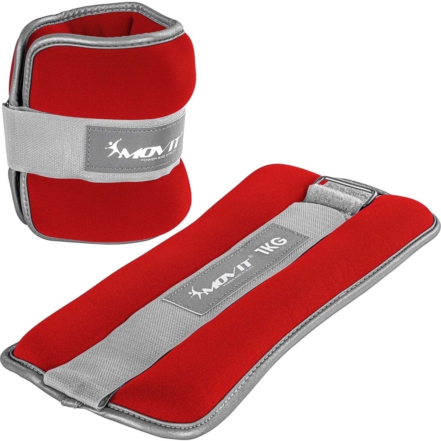 Set van 2 Neoprene enkel- of polsgewichten 2 kg - 2 x 1 kg Rood