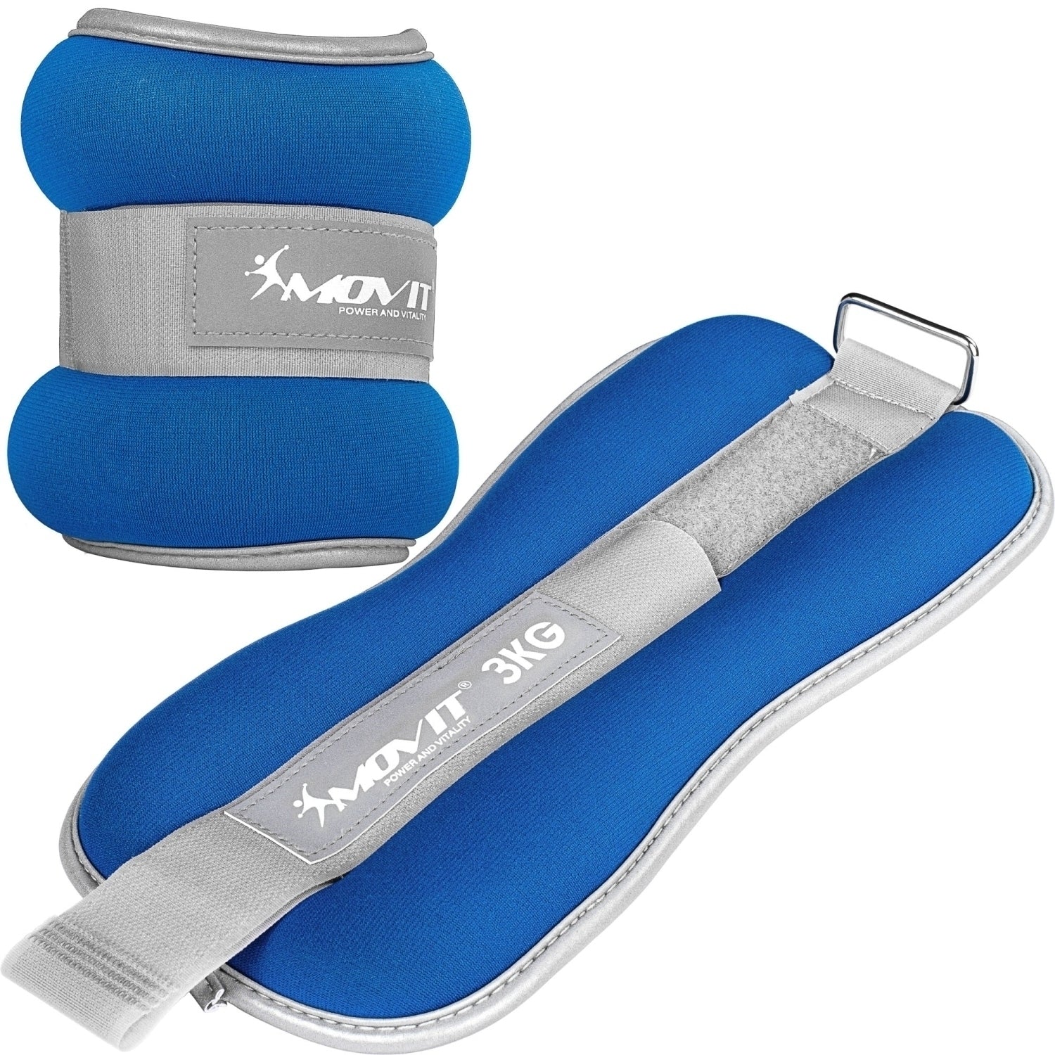 Set van 2 Neoprene enkel- of polsgewichten 6 kg - 2 x 3 kg Blauw