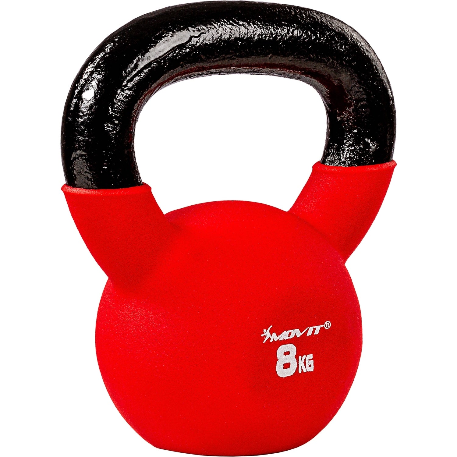 MOVIT® 8kg Kettlebell gietijzer neopreen rood