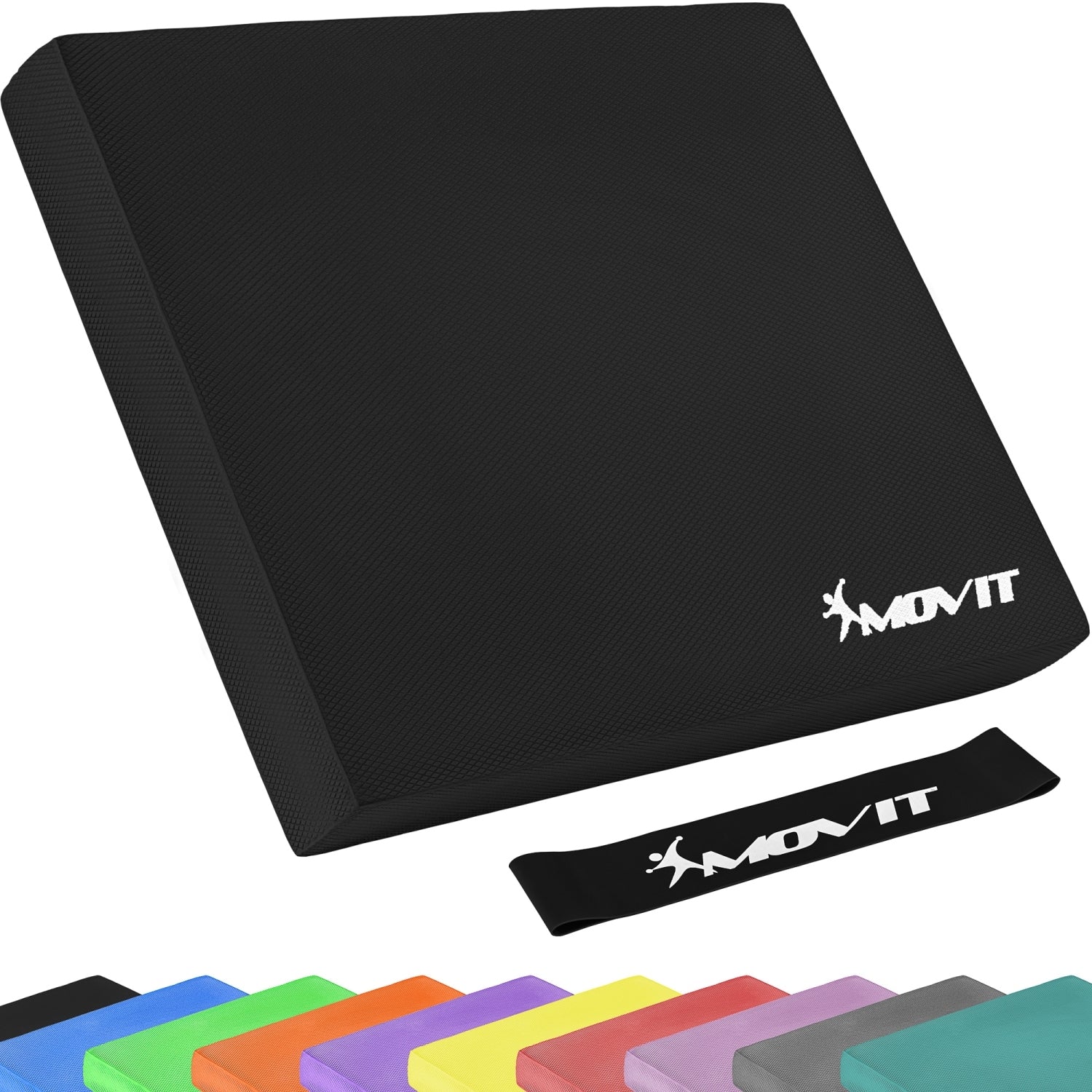 MOVIT® Balance Pad zitkussen zwart met gymnastiekband