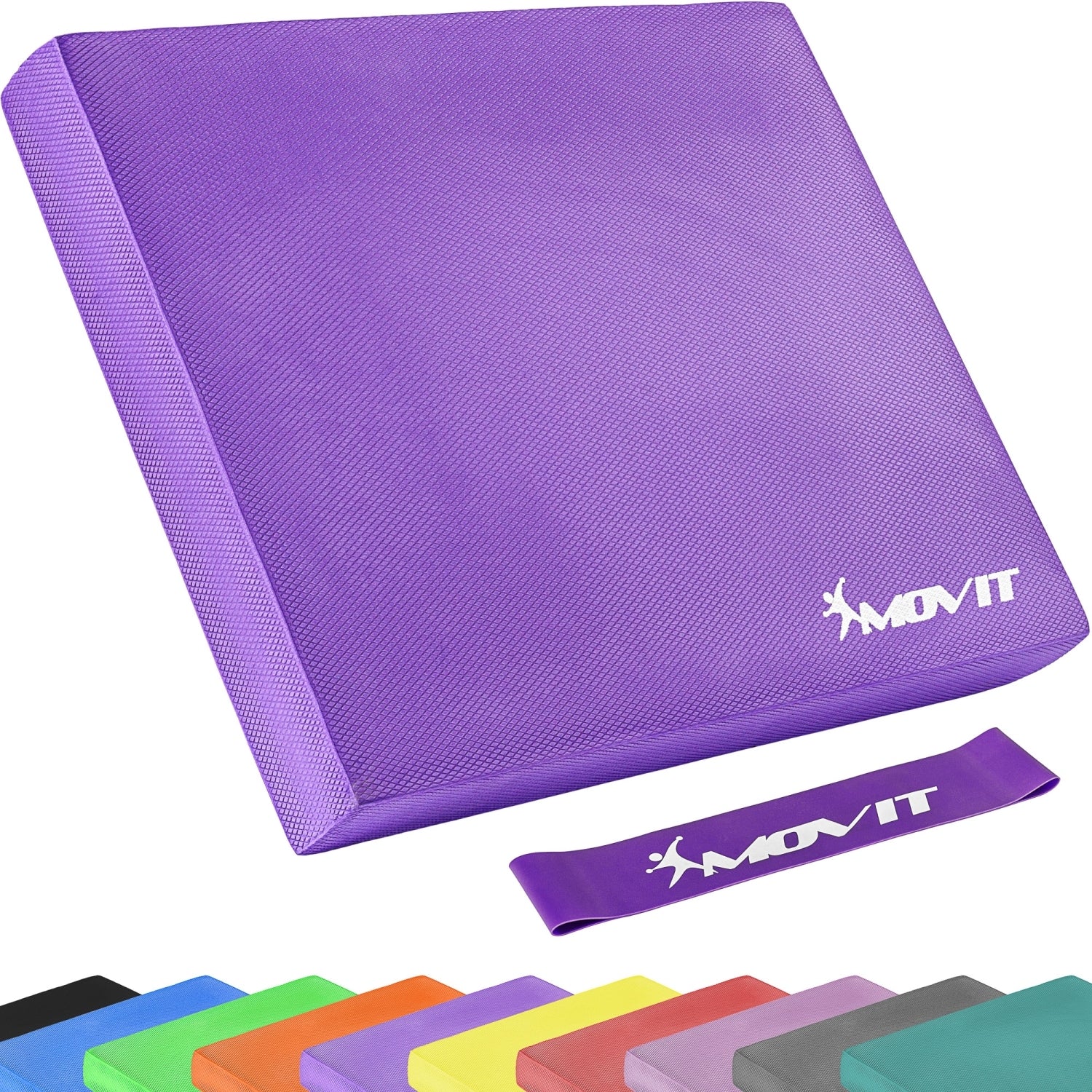 MOVIT® Balance Pad zitkussen paars met gymnastiekband