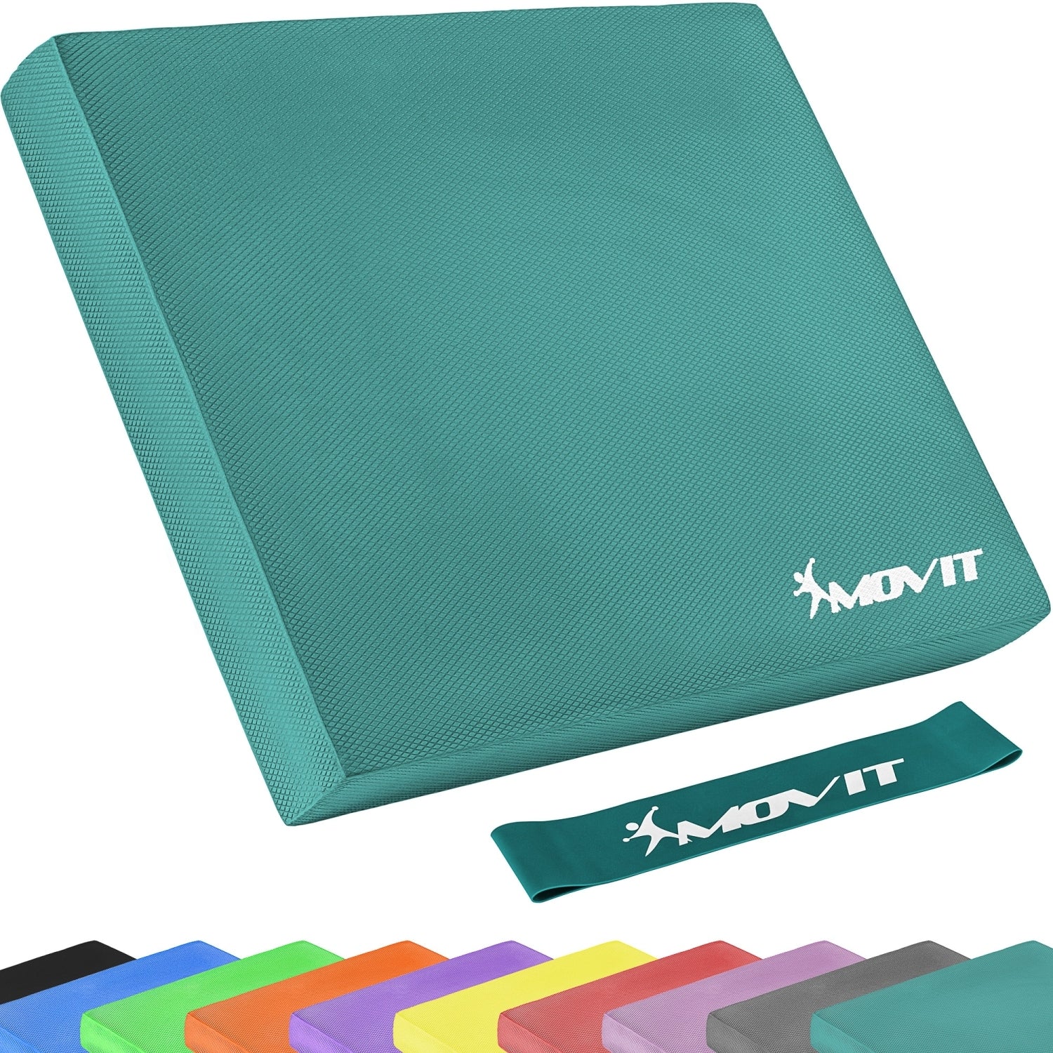 MOVIT® Balance Pad zitkussen petrol met gymnastiekband