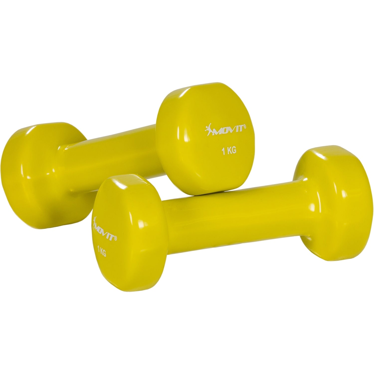 Set van dumbbells - 2x1kg - vinyl halters - geel