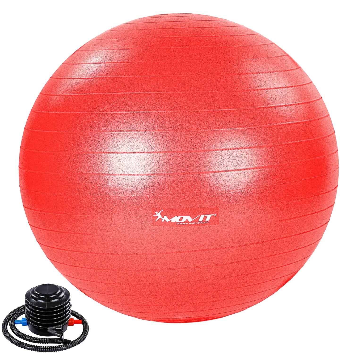 MOVIT® Gymbal met voetpomp, 65 cm, rood