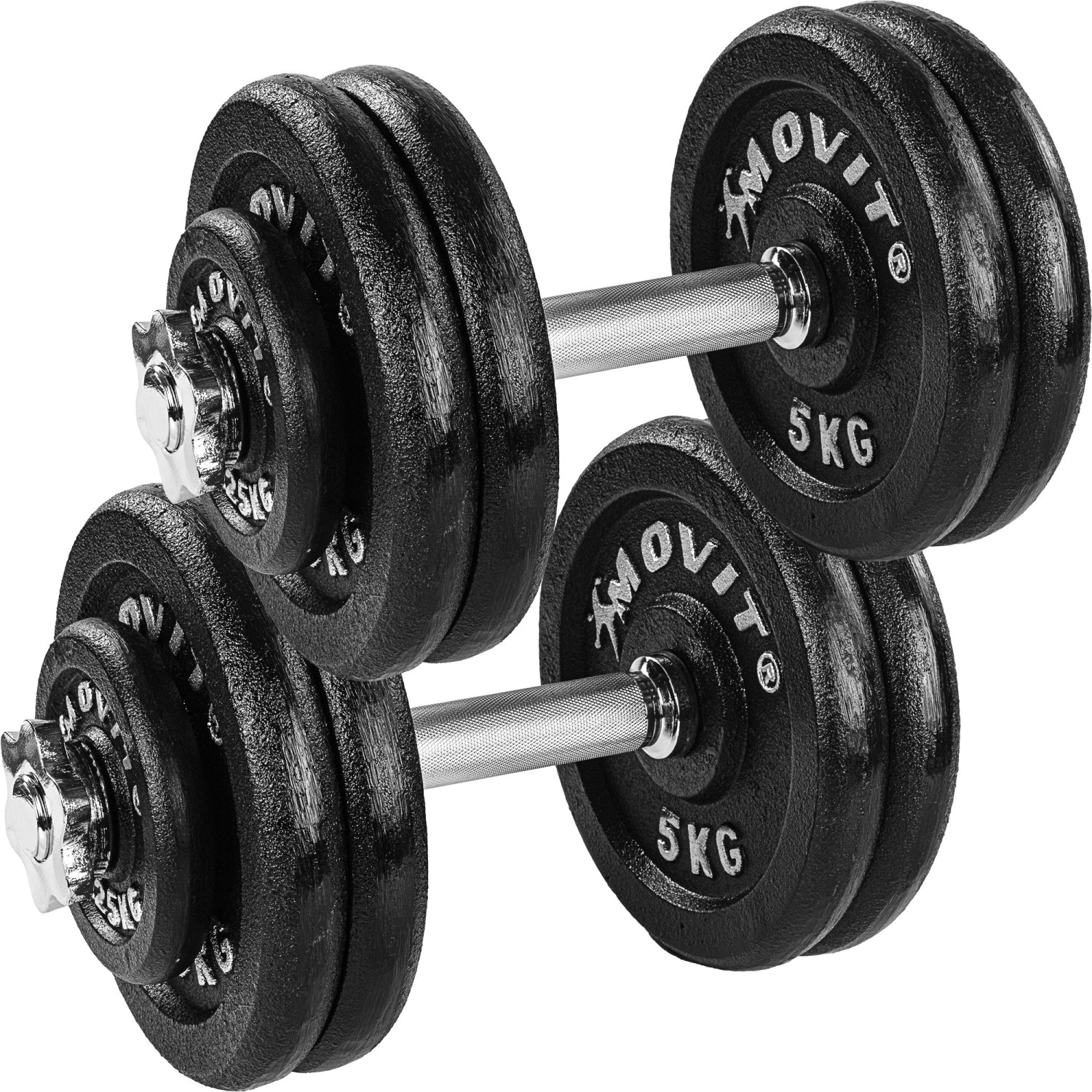 Dumbellset 50 kg Gietijzer Zwart - 2 x 25 kg - 30 mm