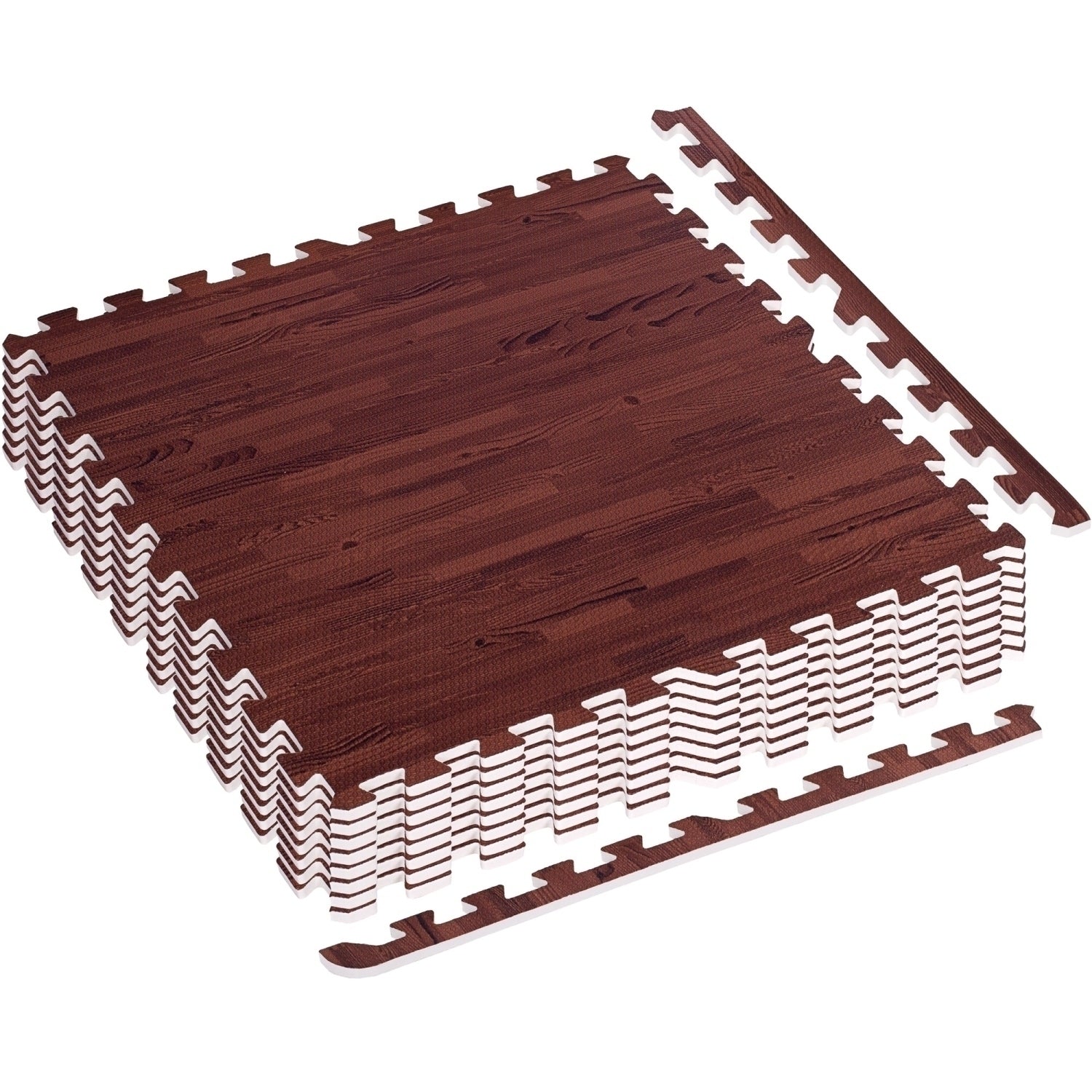 MOVIT® Fitnessmatten set 3m² print decor donker hout