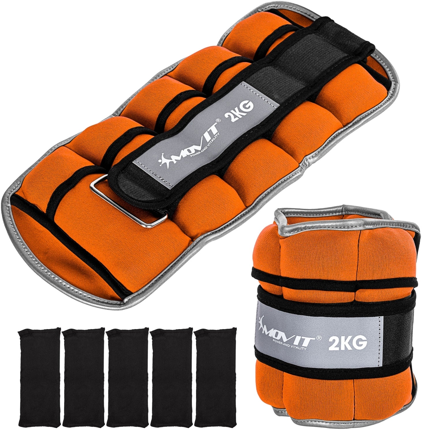 MOVIT® Neopreen gewichtsmanchetten 2x 2 kg oranje