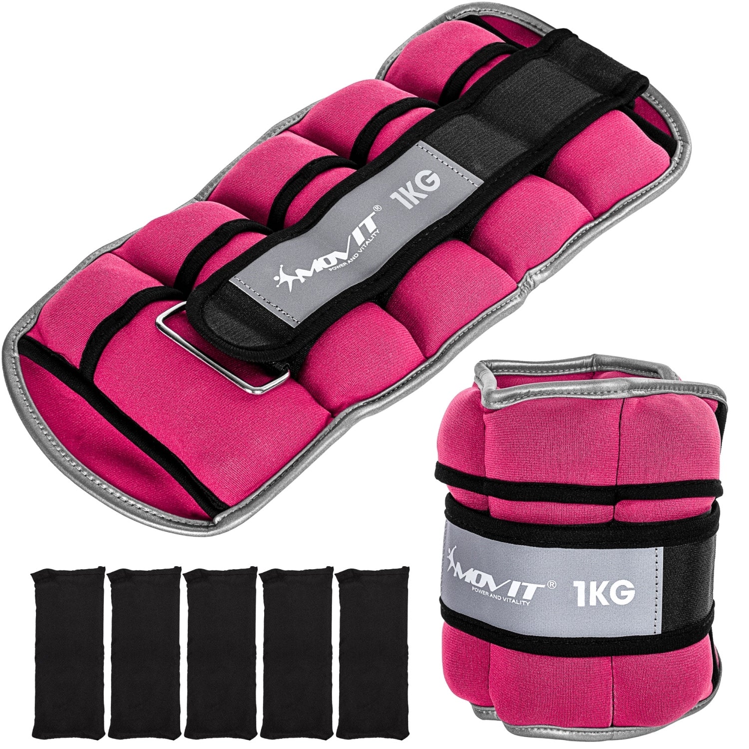 MOVIT® Neopreen gewichtsmanchetten 2x 1 kg roze