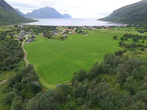 Oversiktsbilde tatt fra luften av innmark og utmark for villsau i Storvik. Foto Jan Robert Ditlevsen