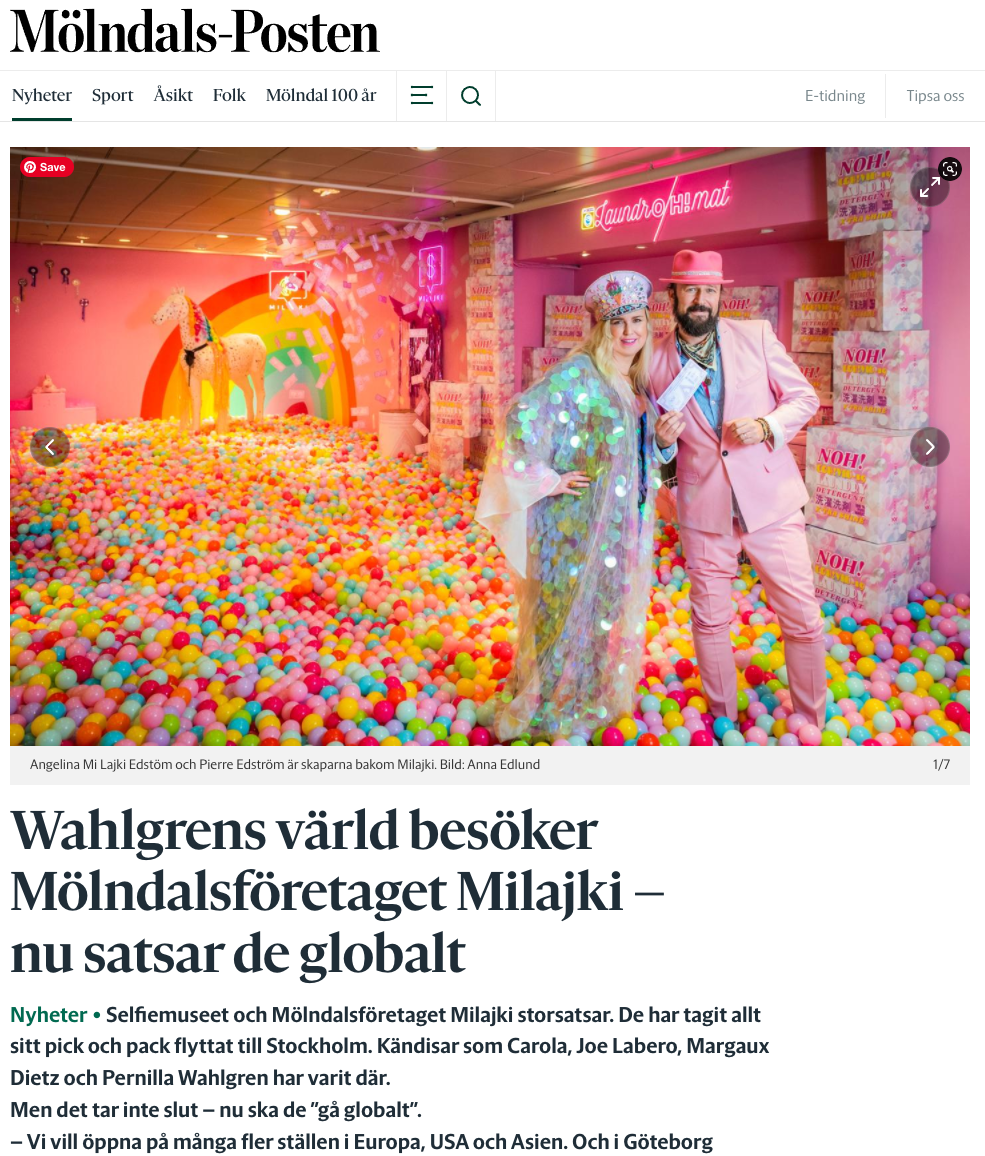 milajki interview in Mölndals Posten Newspaper