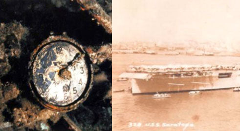 Chelsea found aboard the USS Saratoga, air craft carrier from 1920.