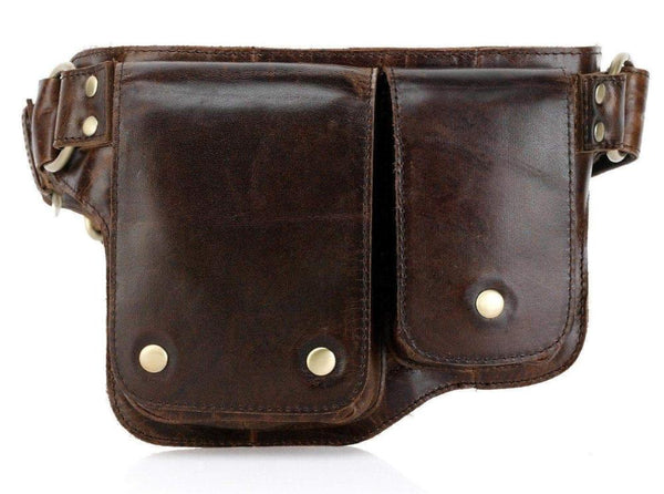 Adonis 2 Leather Waist Purse Fanny Pack - Brown– Vicenzo Leather