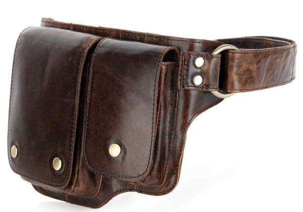 Adonis 2 Leather Waist Purse Fanny Pack - Brown– Vicenzo Leather