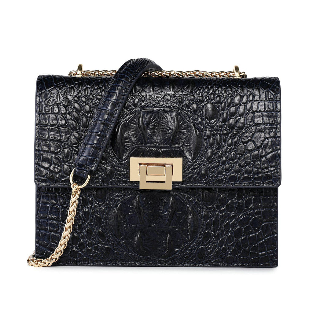 Tauren Croc Embossed Leather Crossbody Bag– Vicenzo Leather