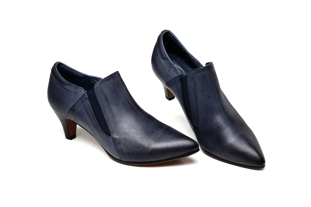 low heel leather shoes