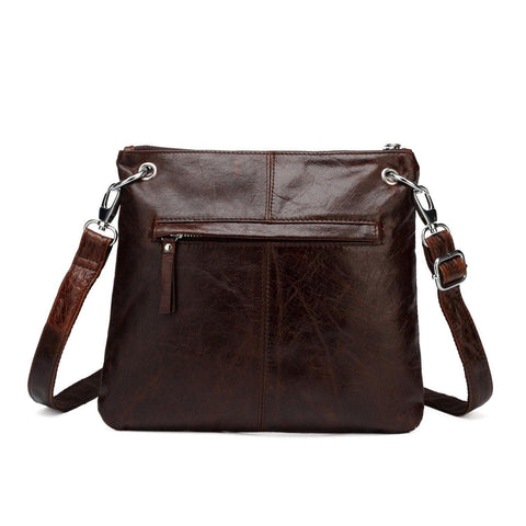 Jolyn Studded Leather Bucket Crossbody Bag - Brown – Vicenzo Leather