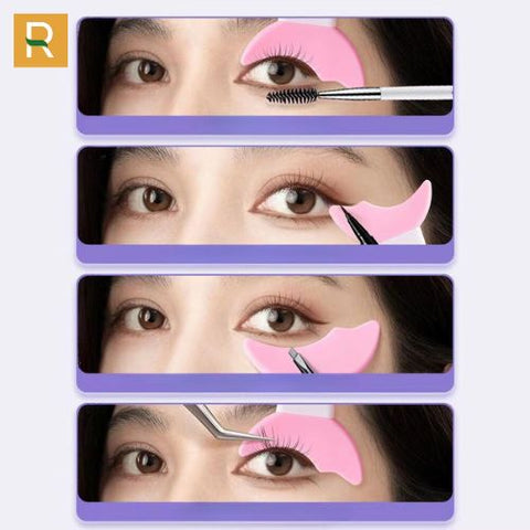 Khuôn Kẻ Mắt Chuốt Mascara Silicone Đa Năng Chuyên Nghiệp Tiện Lợi Màu Hồng