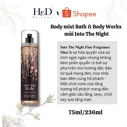 Mùi hương xịt toàn thân body mist Bath & Body Works