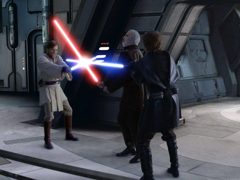 Obiwan Kenobi et Anakin Skywalker et le Comte Dooku