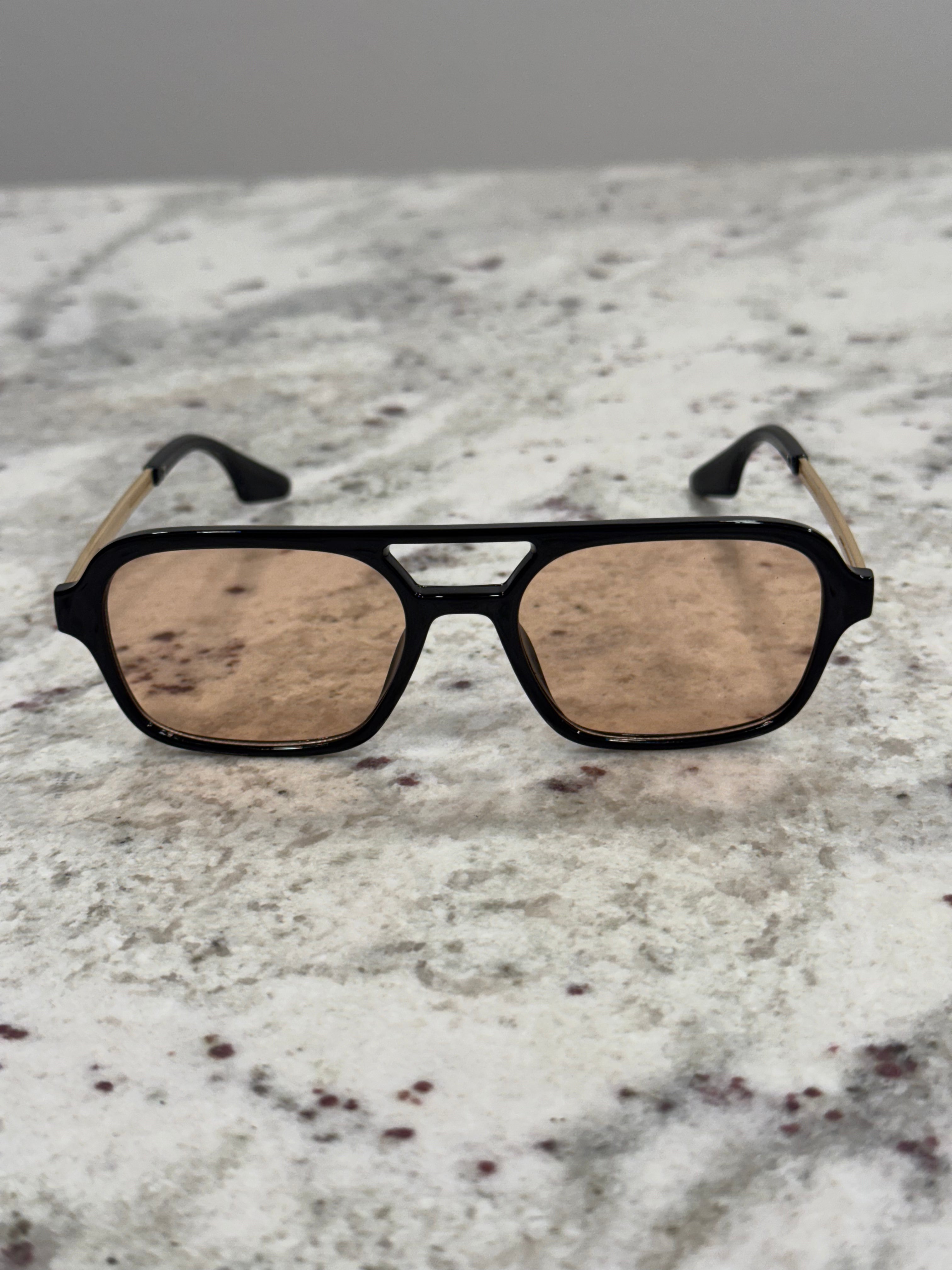 Black & Gold Frame Sunglasses with Yellow Lenses – Bold & Luxurious