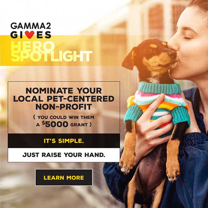 a web banner to sign up for the Gamma2Gives Spotlight Hero Program