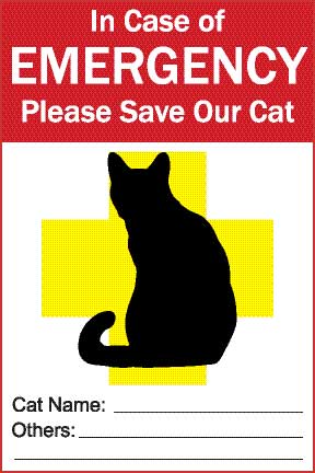 a pet alert sticker for cats