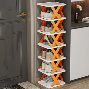 Stackable Shoe Rack Plastic Multi-layer Shoe Organizer Home Removable Space Saving  Shoes Shelf Door Entrance Shoes Cabinets - ADDISTORE - Plastic Shoe Shelf