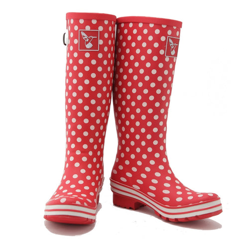 womens polka dot wellies