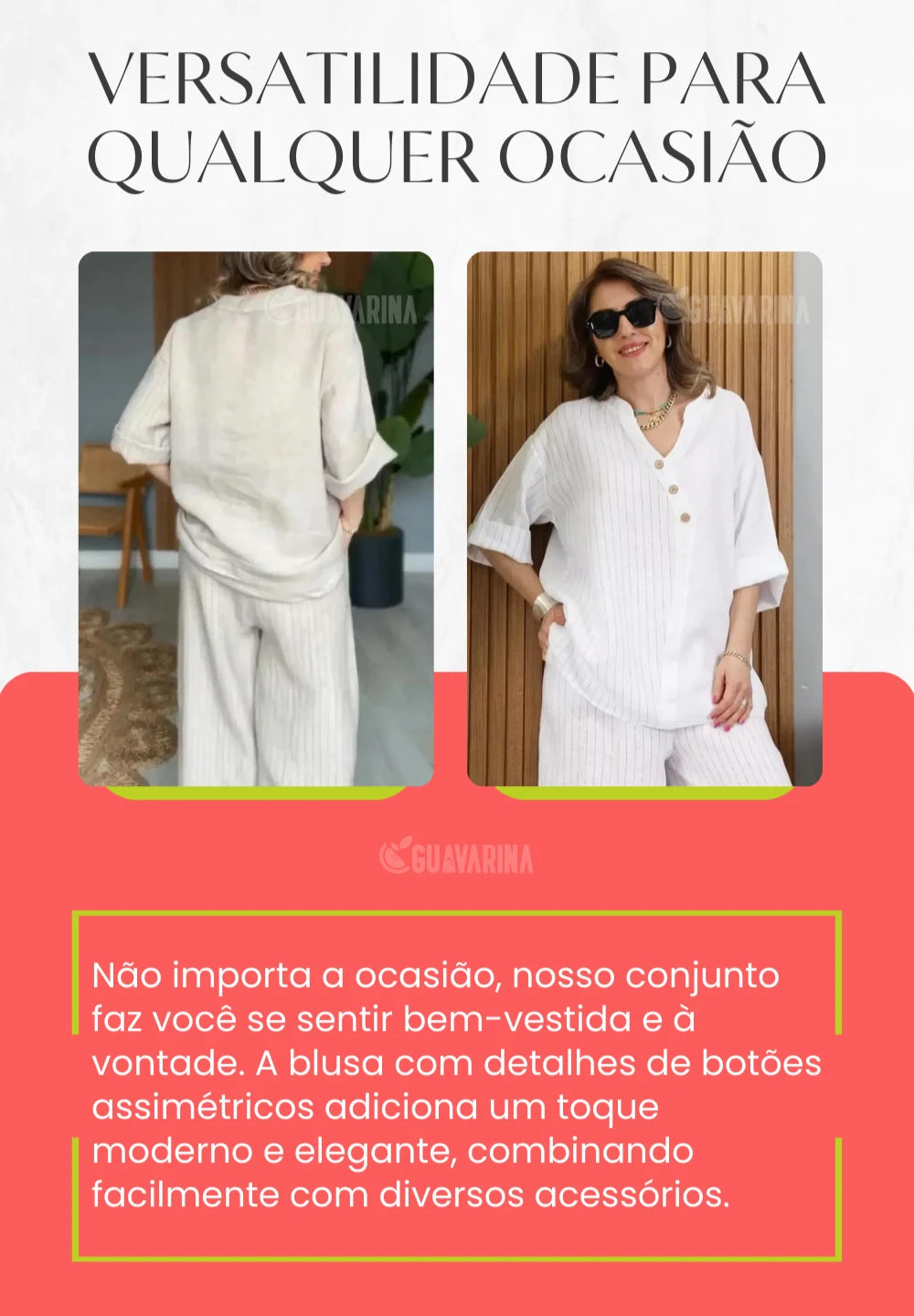 Conjunto Capri em Linho de Algodão Alfaiataria