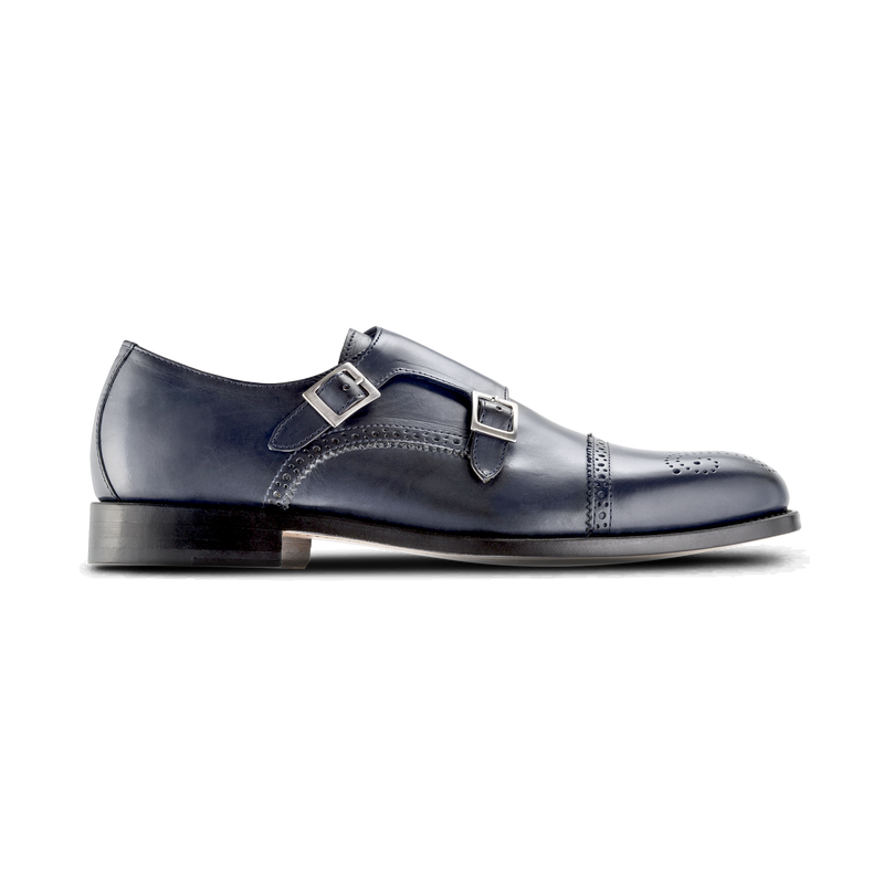navy monk strap shoes