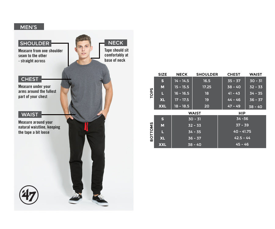 mens jersey size chart