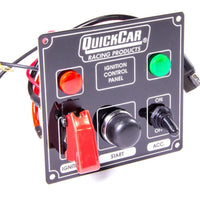 Quick Car Ignition Control Panel With Flip Switch Ignition Cover and Single Accessory Switch (checker flag or black)