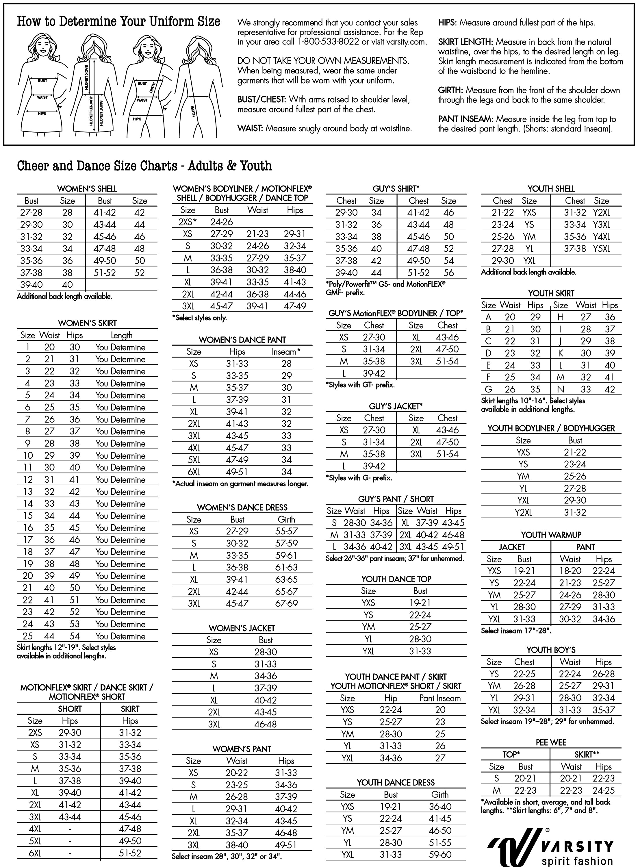 Uniform Size Chart