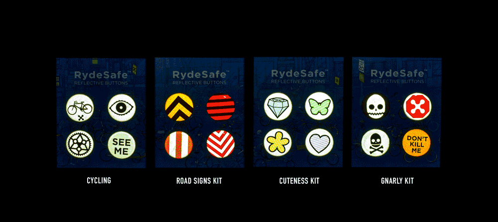RydeSafe Reflective Buttons make you safer at night whether you run, walk, or, bike