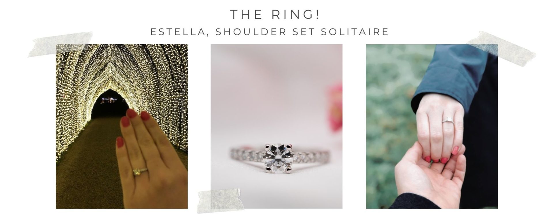 Estella shoulder set solitaire engagement ring