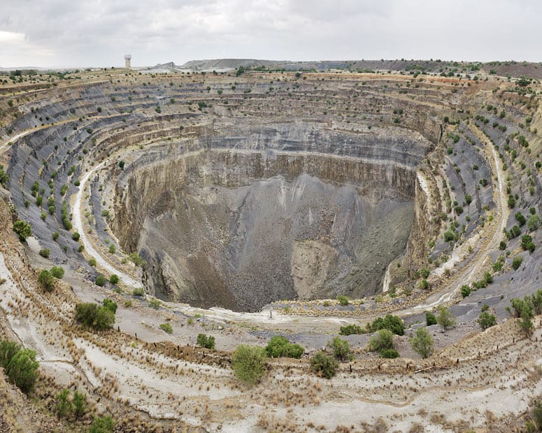 Dillon Marsh's image of Koffiefontein mine, with the globe of diamond representing the output of the mine.