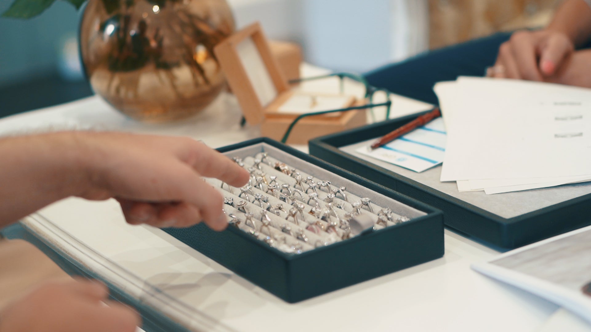 A collection of ring samples from a meeting in our Truro showroom,