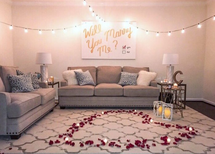 Romantic living room proposal
