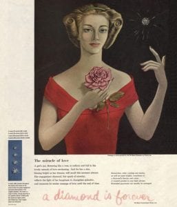 Old marketing campaign advertising “A diamond is forever”