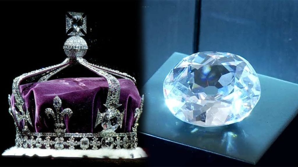 The Koh-i-noor diamond – one of the largest in the world, weighing 105.6 carats and is part of the British Crown Jewels.