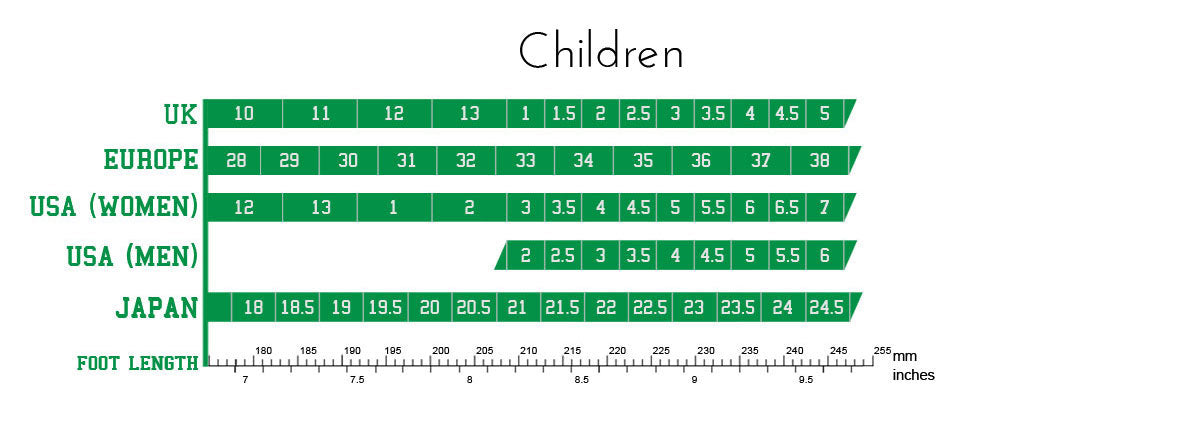 Ray Rose Kids & Children Dance Shoes Size Chart
